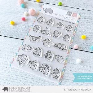 set di timbri in silicone clear stamp bradipi piccoli agenda little sloth agenda mama elephant
