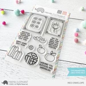 set di timbri in silicone clear stamp agenda mama elephant