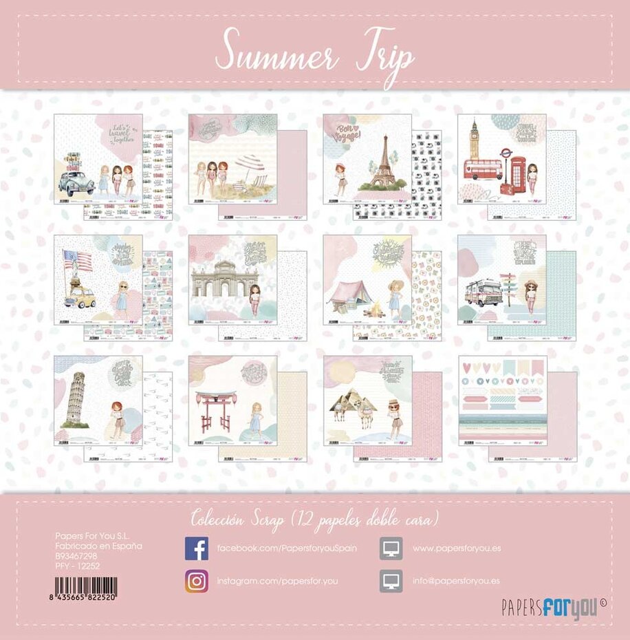 summer, basic, carta per decorare, carta per scrapbooking, pink, pastel, scrap, mini album, estate, summer